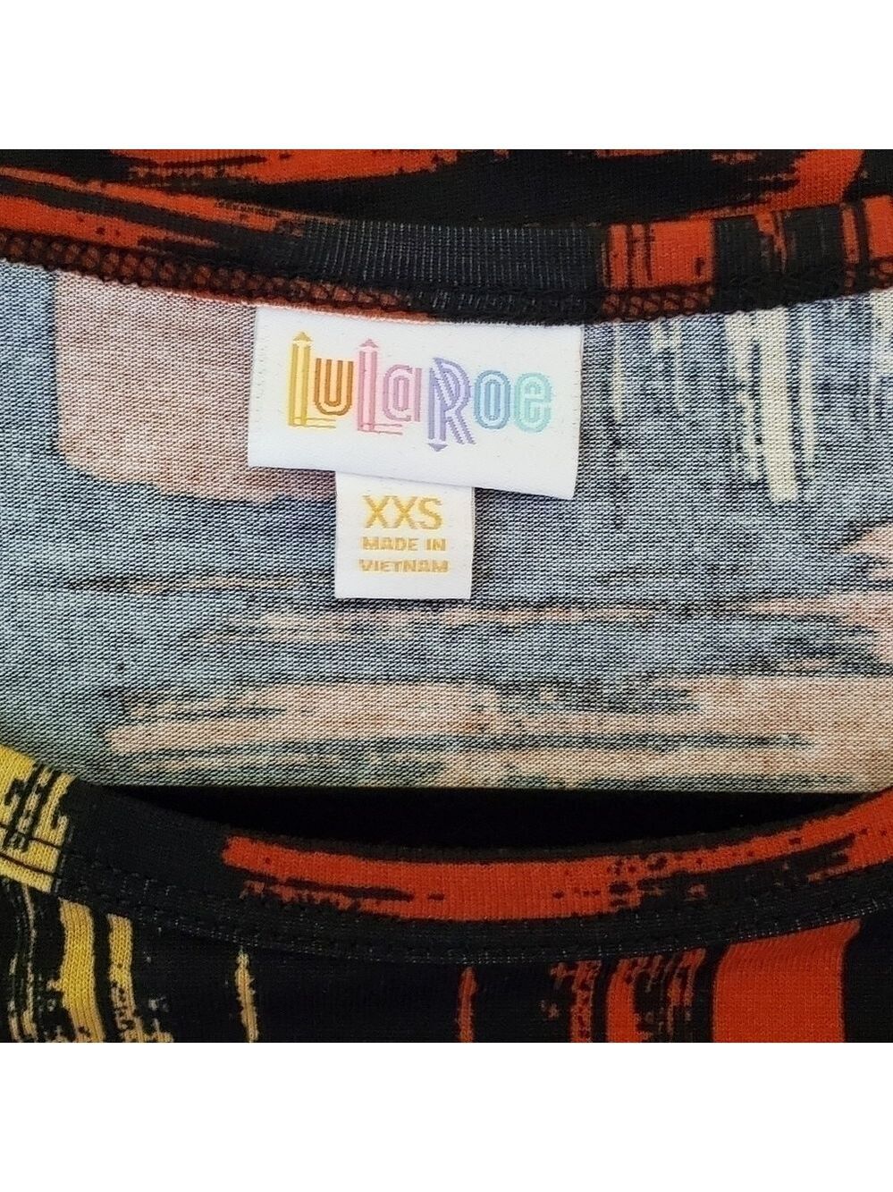 NWT Lularoe Julia, orange and yellow brush stroke pattern, size XXS - Picture 4 of 5